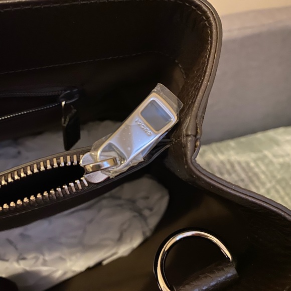 Gucci Large Handbag with strap Dark brown beige canvas tote New - Picture 5 of 11